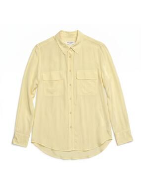 100% Silk Equipment Femme Fresh Yellow Blouse | Signature Button-Down